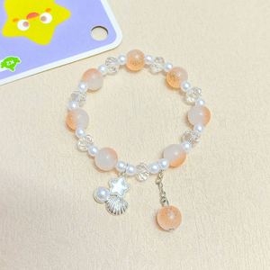 Bracelet extensible pour femme en perles de verre colorées de 10 mm, imitation perle de coquillage, style plage océanique, cadeau - Product Image 3