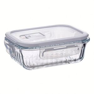Nouvelle boîte de rangement transparente en verre pour réfrigérateur, écologique, avec classification des aliments, logo personnalisé - Product Image 1