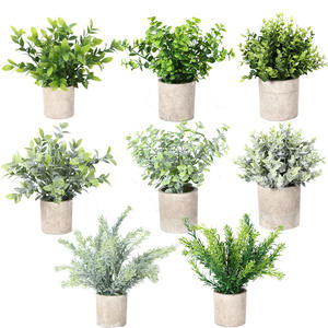Pâte de plastique populaire en <span class=keywords><strong>pot</strong></span> simulé floqué <span class=keywords><strong>eucalyptus</strong></span> chambre intérieure écologique fleurs artificielles salon - Product Image 3