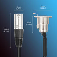 Câble de raccordement XLR 3 broches à montage sur panneau, traversant, mâle vers femelle, pour microphone et table de mixage, 0,6 m (2 pi), modèle 2026