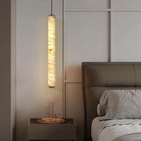 Lustre Cylindrique en Marbre de Luxe Léger pour Couloir, Décoration de Chambre Moderne, Suspension pour Salon et Chambre à Coucher