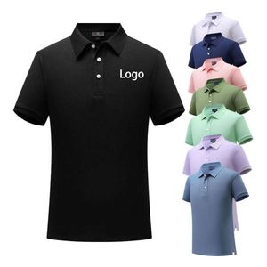 เสื้อเชิ้ตผ้าฝ้ายระบายอากาศสำหรับคนทำงานและเล่นกีฬา พร้อมปักโลโก้ตามสั่ง แขนสั้น สไตล์กอล์ฟ สำหรับผู้ชาย - Product Image 1