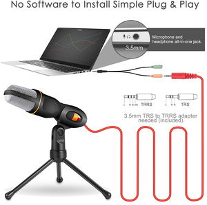 Wired Condenser Microphone White <b>Computer</b> Gaming Podcast Conference Use Omni-directional Lightweight Portable Shock Mount - Product Image 6