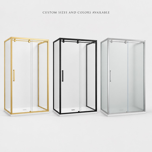 <span class=keywords><strong>Cabine</strong></span> <span class=keywords><strong>de</strong></span> <span class=keywords><strong>douche</strong></span> sur mesure <span class=keywords><strong>de</strong></span> luxe avec cadre doré et porte coulissante en verre pour salle <span class=keywords><strong>de</strong></span> bain moderne - Product Image 2