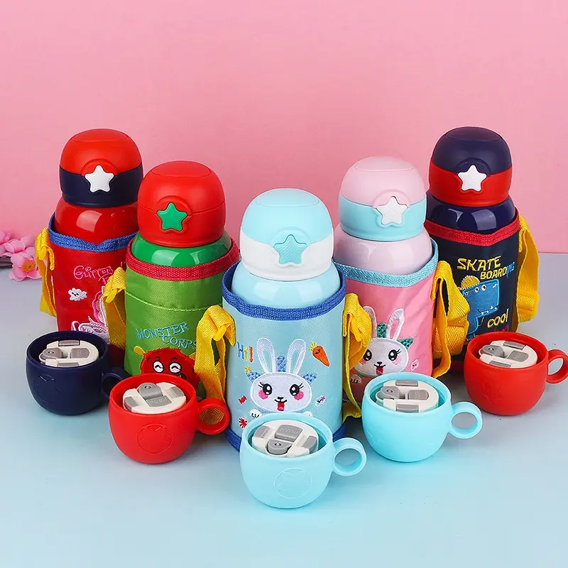 Prodotti più votati Thermos sottovuoto in acciaio inossidabile per bambini bottiglia d'acqua con pompa per vuoto Airless