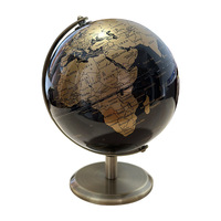 Carte du monde géographique éducative en métal de 8 pouces / 20 centimètres pour la décoration de bureau rotative ou comme cadeau scolaire