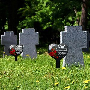 Marcador Conmemorativo de Metal para Cementerio, Placa Personalizada en Forma de Corazón - Product Image 6