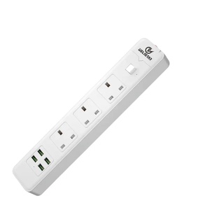 UK Standard Quick Charge Multi-way extension lead Surge Protector power strip with usb extension socket