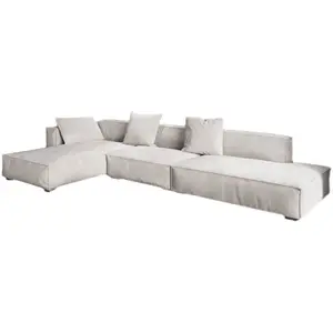 Tela minimalista de alta calidad para sofá, diseño minimalista de tofu, bloque nórdico mate, color gris