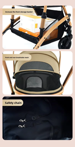 Cochecito Metálico para Mascotas SY <span class=keywords><strong>F1</strong></span> con Cesta Desmontable, Diseño Plegable, Gran Espacio para Gatos y Perros, Cómodo para Uso en Exteriores - Product Image 3