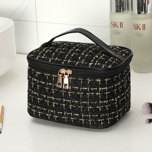 Bolsa <span class=keywords><strong>de</strong></span> Maquillaje Acolchada <span class=keywords><strong>de</strong></span> Gran Capacidad, Estuche Cosmético Negro, Organizador <span class=keywords><strong>de</strong></span> Artículos <span class=keywords><strong>de</strong></span> Aseo Portátil <span class=keywords><strong>de</strong></span> <span class=keywords><strong>Viaje</strong></span>, Caja <span class=keywords><strong>de</strong></span> Belleza <span class=keywords><strong>de</strong></span> Lujo con Patrón - Product Image 2
