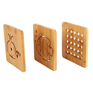 Ensemble de sets de table en bambou, ronds et carrés de 16 cm, isolants thermiques, pour la table, la salle à manger et la cuisine - Product Image 4