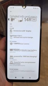 ขายส่งสมาร์ทโฟน 14R 5G รุ่น 6GB 128GB หน้าจอ 6.88 นิ้ว 120Hz แบตเตอรี่ 5160mAh รองรับซิมคู่ - Product Image 5