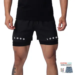 Pantalones cortos de natación con cordón de entrenamiento cortos de playa deportivos con cintura elástica activa informal para hombres
