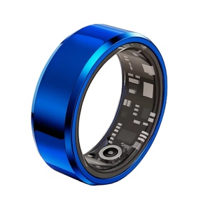 Bague intelligente en alliage d'aluminium bleu avec écran OLED tactile, suivi de la fréquence cardiaque, analyse du sommeil par IA, moniteur de santé et de forme physique - Product Image 1