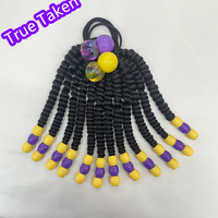 Queue de cheval torsadée géante colorée pour enfants avec élastique de 6 à 8 pouces et grosses boules de 30 mm pour filles - Vente en gros