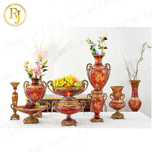 Dubai Thổ Nhĩ Kỳ Món Quà Hoàn Chỉnh Vàng Mô Hình Idishlar Chinni Posuda Glass Vase Rõ Ràng Pha Lê Flower Glass Lọ - Product Image 6