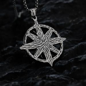 Collares de Joyería Personalizados de Acero Inoxidable Únicos, Colgante de Brújula Vikinga con Gema Roja, Nudo Celta, Estilo Nórdico Gótico Punk - Product Image 4