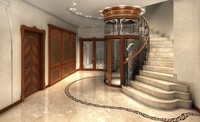 Carrelage d'escalier en marbre arc-en-ciel de Chine, design moderne d'escalier en marbre jaune en spirale droite pour l'intérieur et l'extérieur