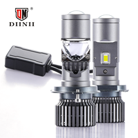 Lente de Faro LED T1-H4 Superbrillante de Aluminio Mini H4 100W 10000LM, Bombilla LED Bi-LED para Motocicleta, Resistente al Agua IP-67