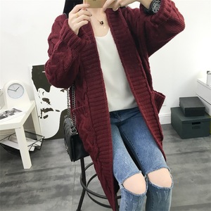 Suéter Cárdigan Largo de Punto Abierto por Delante <span class=keywords><strong>para</strong></span> Mujer, Moda de Invierno y Otoño, <span class=keywords><strong>para</strong></span> Venta al por Mayor - Product Image 3