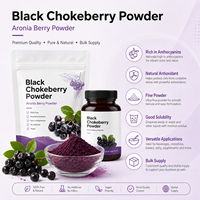 LongBio Aronia Bessenpoeder Zwarte Chokeberry Fruitpoeder Vriesgedroogd Spraygedroogd Voedingsmiddelkwaliteit Bulk Groothandel OEM ODM Leverancier
