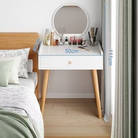 Table de maquillage pour petit appartement à prix bas avec un design compact - Cadre en métal durable pour une utilisation dans une petite chambre d'appartement