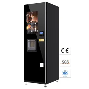 Máquina de café automática para uso comercial, máquina expendedora de espresso con tarjeta de crédito, funciona con efectivo, recién hecha, Con dispensador de tazas