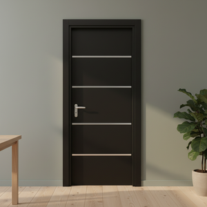 Puerta Interior Moderna <span class=keywords><strong>de</strong></span> Madera Sólida Minimalista para Dormitorio con Marcos, Apertura <span class=keywords><strong>Manual</strong></span> <span class=keywords><strong>de</strong></span> Alta Calidad Personalizada, <span class=keywords><strong>Diseño</strong></span> Bien Sellado - Product Image 3