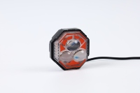 Phares de moto/feux de travail LED en aluminium Yongyou 3 LED 3 lentilles 6500 lumens 12-50V avec flash rouge, bleu, blanc, jaune – Remplacement de phare avant