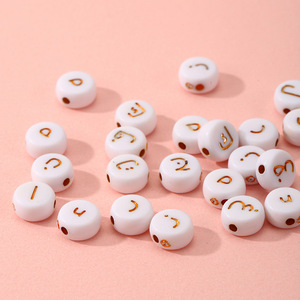 Perles d'écartement en acrylique de l'<span class=keywords><strong>alphabet</strong></span> <span class=keywords><strong>doré</strong></span> de 4x7mm perles de <span class=keywords><strong>lettre</strong></span> de l'<span class=keywords><strong>alphabet</strong></span> arabe pour DIY bracelet bijoux vente en gros - Product Image 5