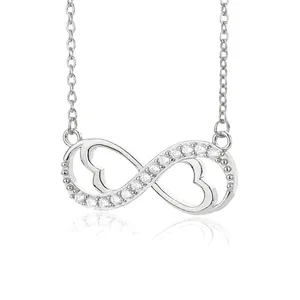CAOSHI Elegante Collana <span class=keywords><strong>con</strong></span> Pendente a Forma di <span class=keywords><strong>Cuore</strong></span> <span class=keywords><strong>Infinito</strong></span>, Design Traforato <span class=keywords><strong>con</strong></span> Zirconi Brillanti, Gioielli da Festa alla Moda per Signore - Product Image 4