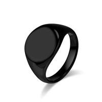 Bague Simple Mode en Acier Titane pour Homme, Motif Vent Froid Personnalisé Décontracté, Bague Femme à Sceau DIY, Bijoux en Gros