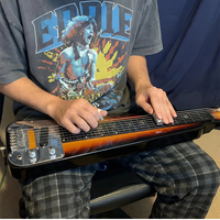 6-String Lap Steel Guitar, Sunburst Finish Poplar Electric Slide Guitar with Carrying Case & Tone Bar