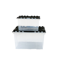 Boîte de rangement multifonctionnelle empilable de 15 gallons avec couvercle rabattable, bacs transparents, grande capacité, personnalisable, jouets, articles divers