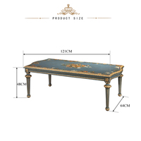 Table basse de style européen Yips LD-1604-1393 en résine sculptée, motif floral peint à la main, bois pour salon, luxe classique