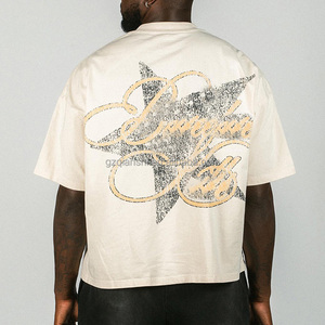 T-shirts graphiques personnalisés à manches courtes pour hommes, coupe ample et courte, impression sérigraphique, tissu épais, fabrication sur mesure - Product Image 5
