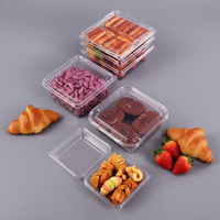 Boîtes d'emballage personnalisées de haute qualité en plastique transparent à charnières pour biscuits, pain, desserts, gâteaux, pâtisseries, à emporter, boîte blister