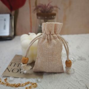 Sac d'emballage en jute de haute qualité avec cordon de serrage pour café et thé, sacs cadeaux en jute recyclé avec logo personnalisé pour bijoux, personnalisables - Product Image 3