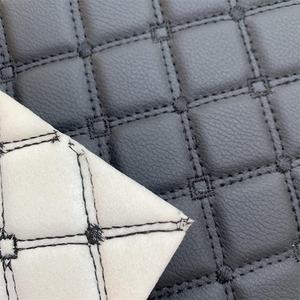 Borduurwerk Gewatteerd Diamantstiksel Leer 6.0Mm Polyurethaanschuim Voor Autostoelhoes Pvc Synthetisch Leer - Product Image 2