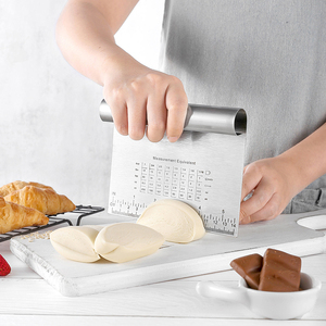 Herramienta para hornear de cocina de acero inoxidable de 15/22/25/30cm, cortador de masa para pasteles, Pizza, raspador, cortador con medición - Product Image 3