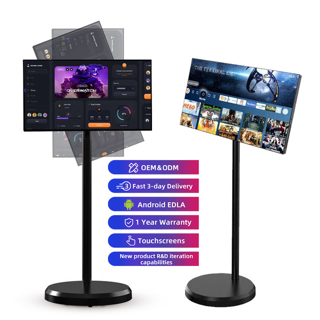 Wholesale Portable Tv for Kitchen Office Android 13 Smart Television 21.5 Inch Mobile Tv With Stand Rollable Portable Smart Tv