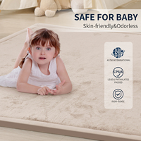 Tapis de jeu moderne pour bébé et tout-petit en velours corail kaki, mousse à mémoire de forme épaisse, antidérapant, adapté aux animaux domestiques, style tatami