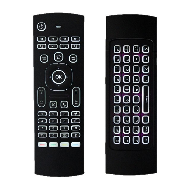 MX3 Air Mouse Voice-Activated Backlit Version Android Smart Wireless 8-10m Fly-Mouse Remote Control 24G I8 Silicone Keyboard