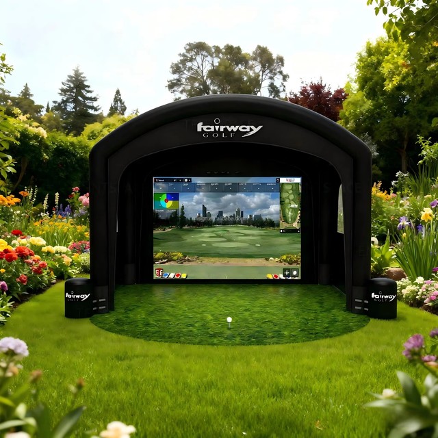 Commercial Square Inflatable Golf Simulator Tent Indoor Golf Training Simulator with Net for Home & Commercial Use