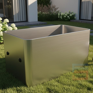 Baignoire rectangulaire en <span class=keywords><strong>acier</strong></span> inoxydable 304 à double paroi isolante de 2,5 m d'épaisseur pour bain froid en extérieur - Product Image 3