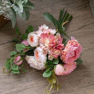 ช่อดอกกุหลาบประดิษฐ์ CallaFloral สีชมพูแชมเปญ สไตล์อินส์ สำหรับตกแต่งงานแต่งงาน งานฝีมือจัดดอกไม้ - Product Image 3