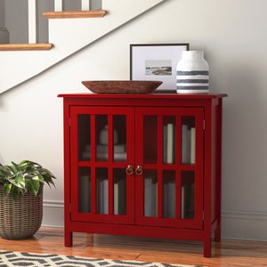 Современный 32-дюймовый широкий деревянный шкаф для хранения медиаоборудования с 2 дверцами из закаленного стекла, низкопрофильный, напольный, для гостиной, отеля, дома - Product Image 6