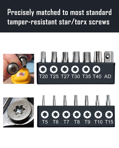 Juego de Destornilladores Torx de Seguridad T5-T40, Antimanipulación, con Portaherramientas Hexagonal, Multiusos, para Reparación de Teléfonos y Computadoras - Product Image 3