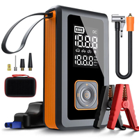 Démarreur de batterie de voiture avec compresseur d'air 150 PSI, gonfleur de pneus portable avec arrêt automatique, gonfleur d'air, lumière LED
